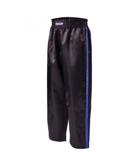 Pantalon de satin noir-bleu